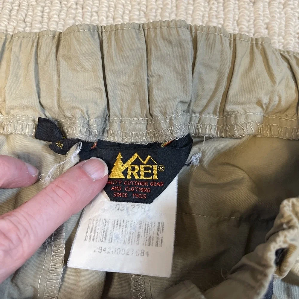 REI Pants Men's 32x31* Convertible Nylon Belted Cargo Hiking Khaki